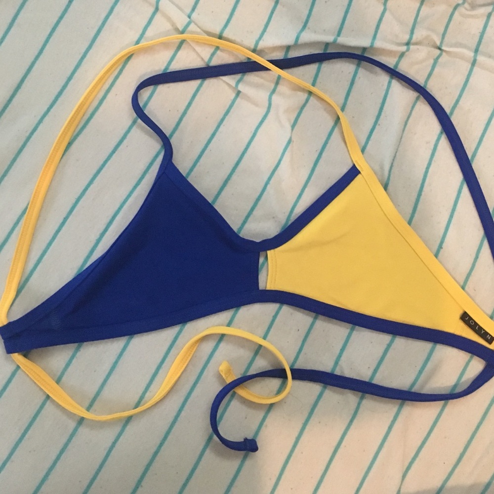 Blue and yellow jolyn top